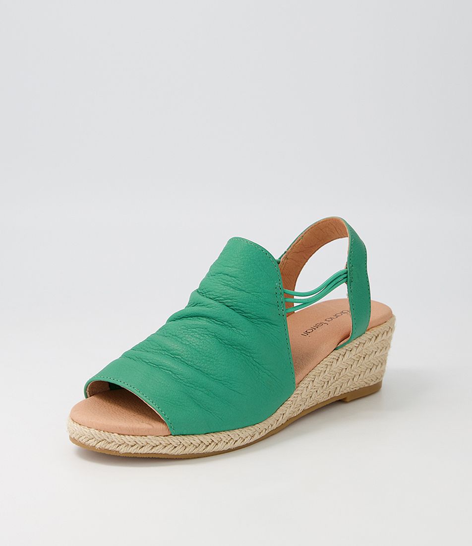 Hlensia Emerald Leather Espadrilles