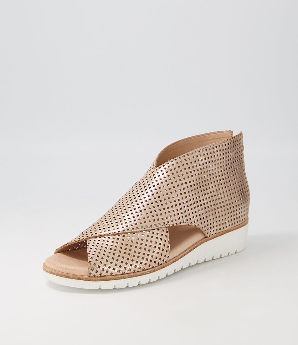 Gwisse Platino White Scratch Leather Sandals