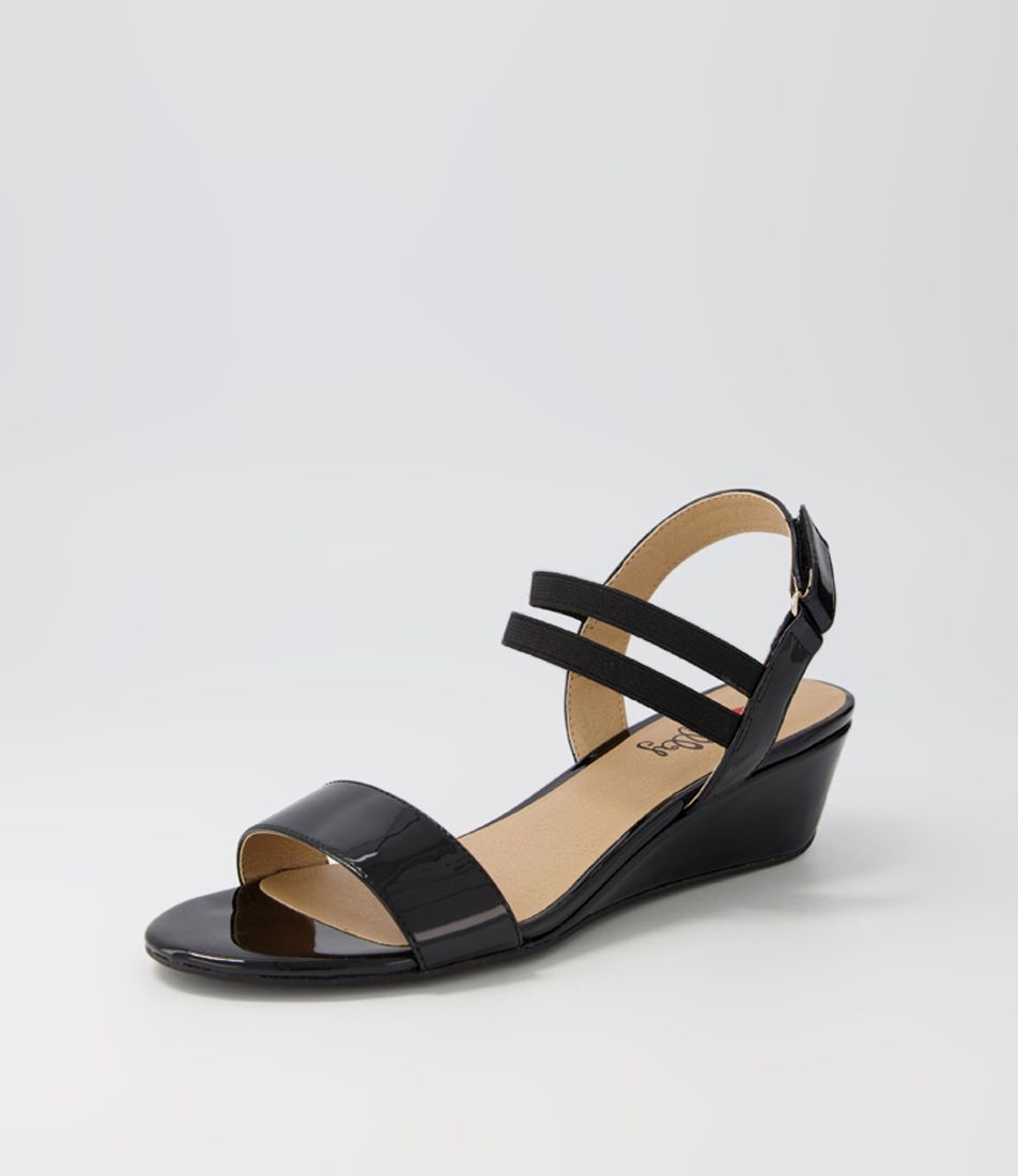 Braseto Black Patent Pu Sandals