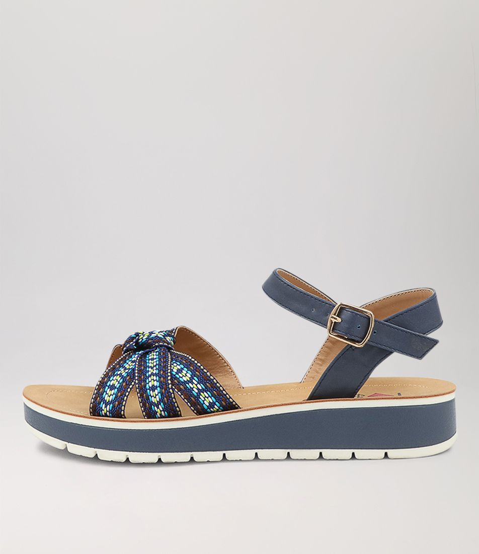 Eseam Blue Multi Sandals