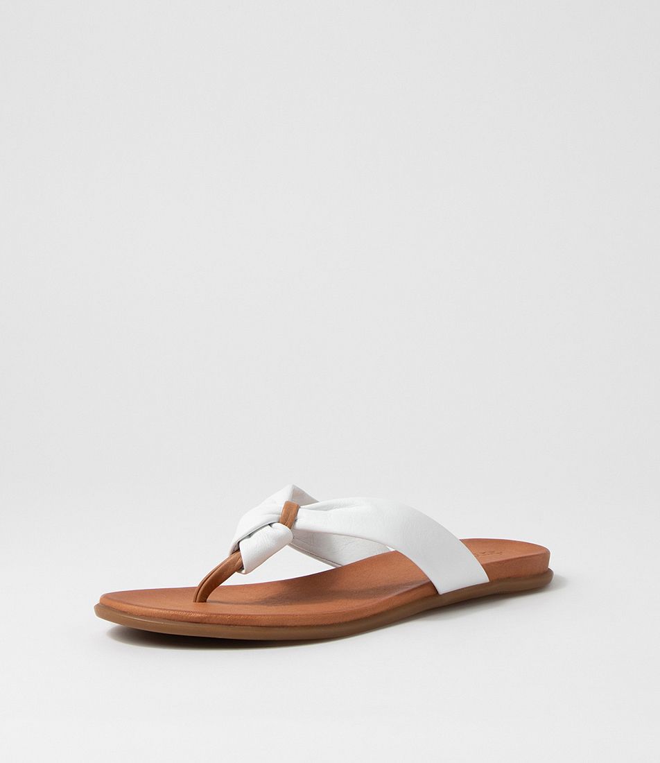 Kaite White Leather Sandals