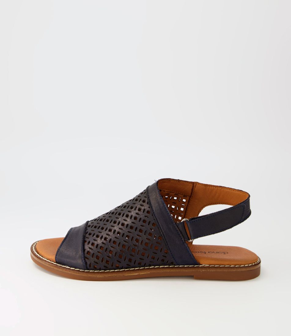 Ladah Navy Leather Sandals