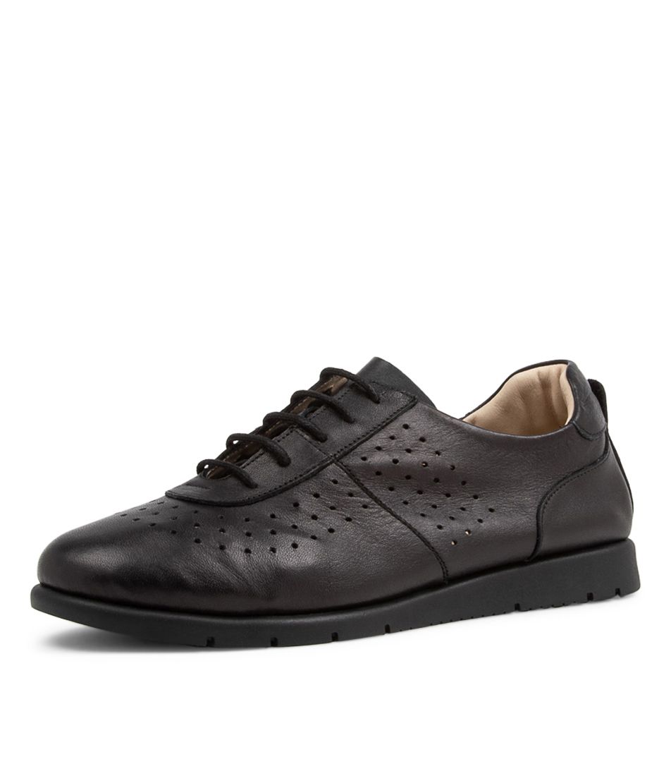 Mues Black Leather Sneakers