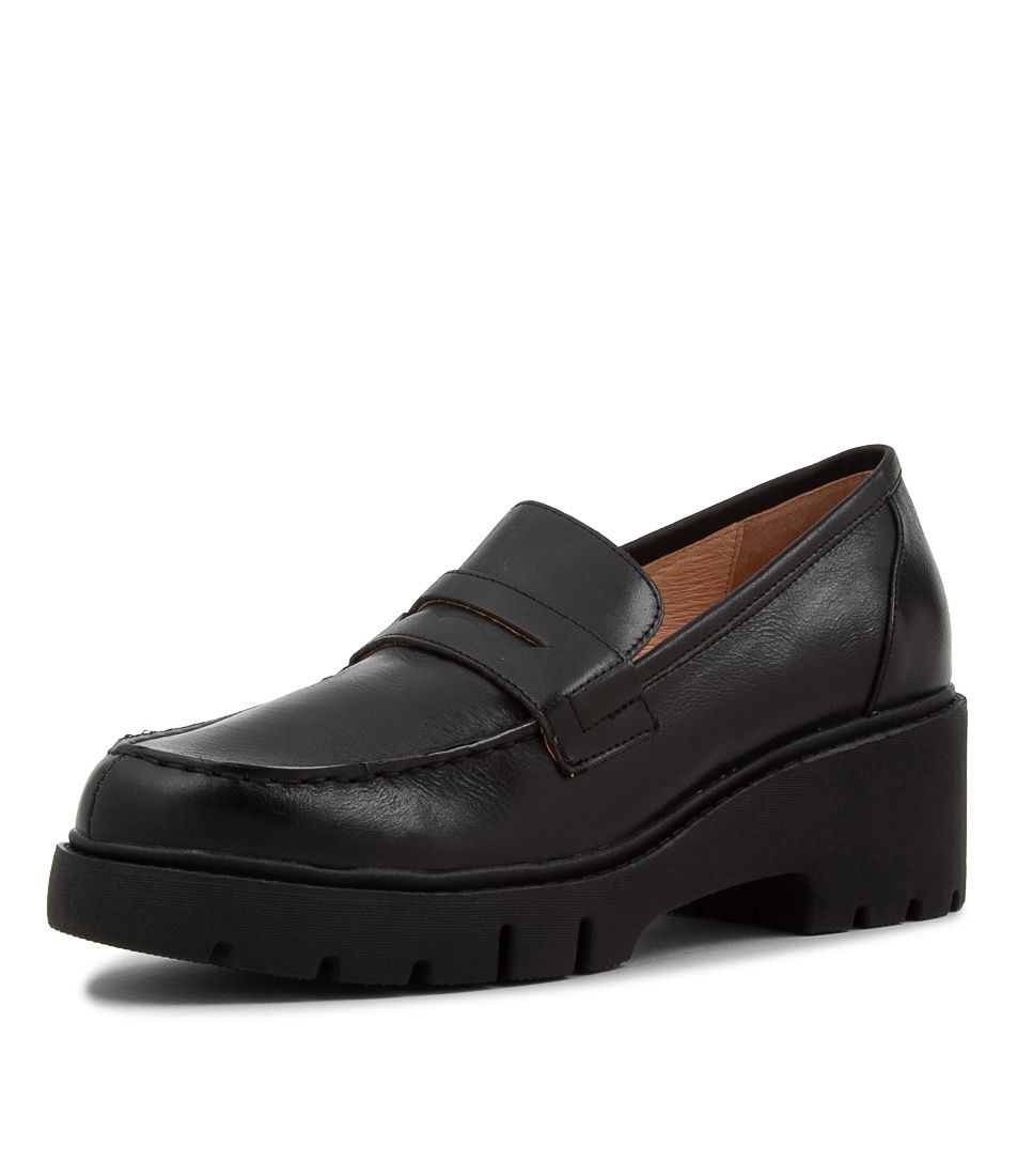 Xainay Black Leather Heels