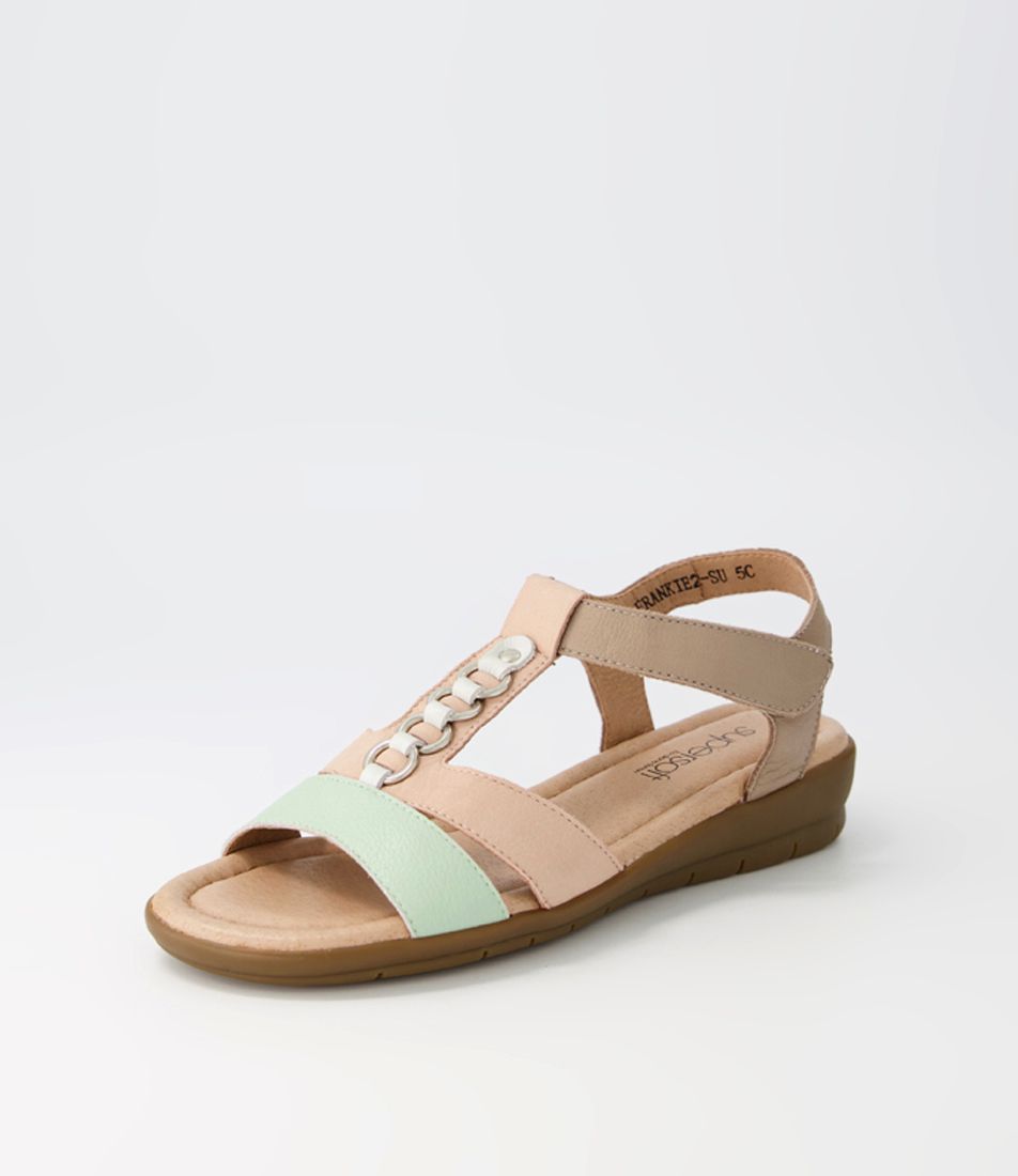 Frankie2 Seafoam Nude Multi Sandals