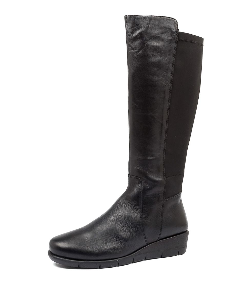 MARCELINA BLK LEATH-LYCRA