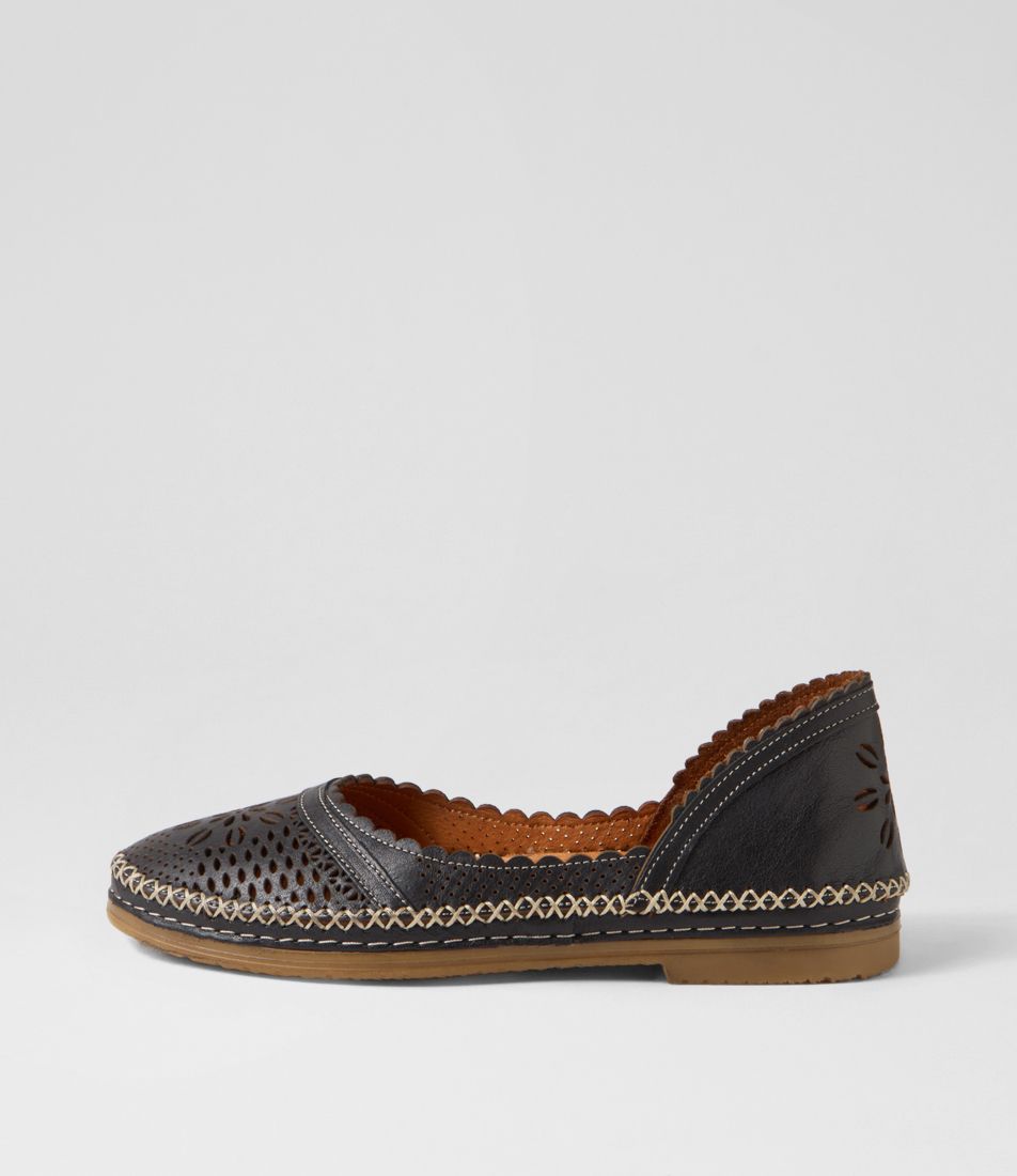 Bentoon Black Leather Ballet Flats
