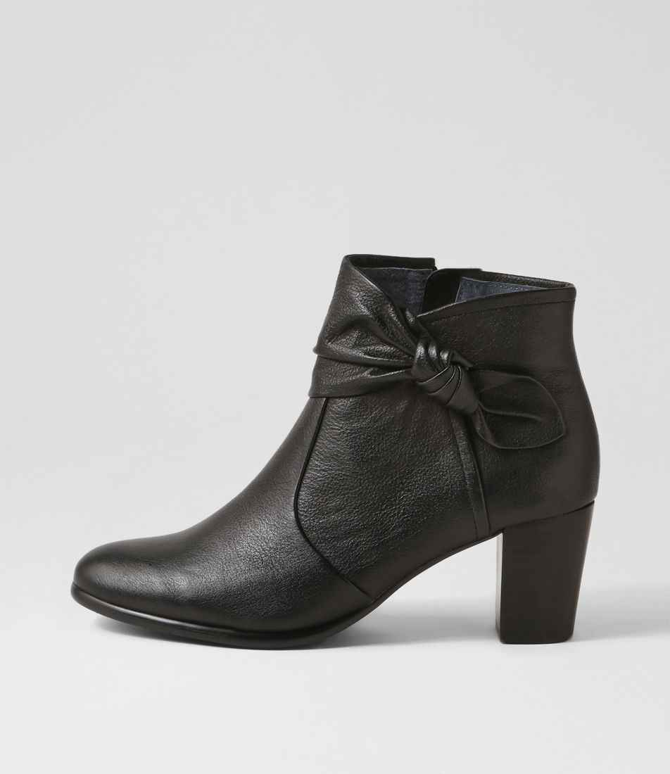 Creesh Black Leather Ankle Boots