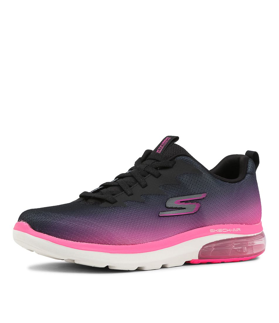 Go Walk Air 2.0 Black Hot Pink Mesh Sneakers
