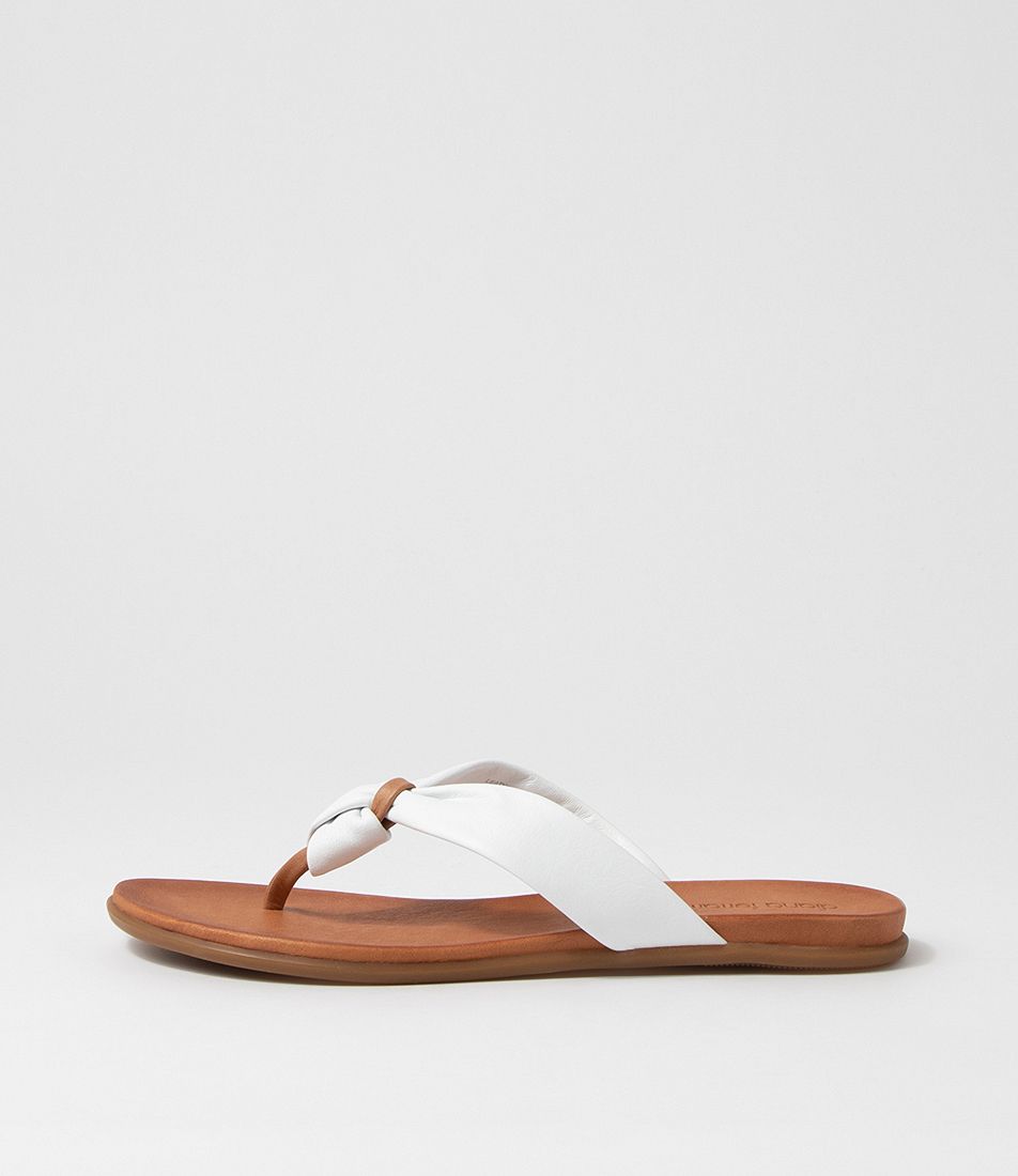 Kaite White Leather Sandals