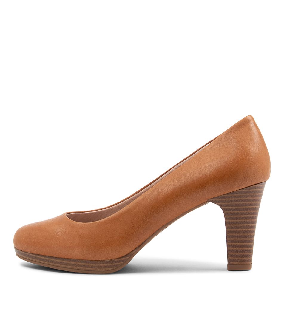 Serina Tan Leather Heels