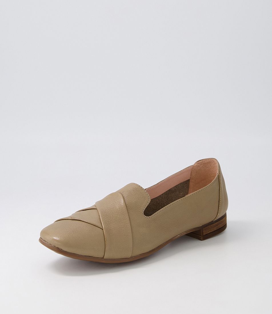 Tilony Khaki Leather Loafers