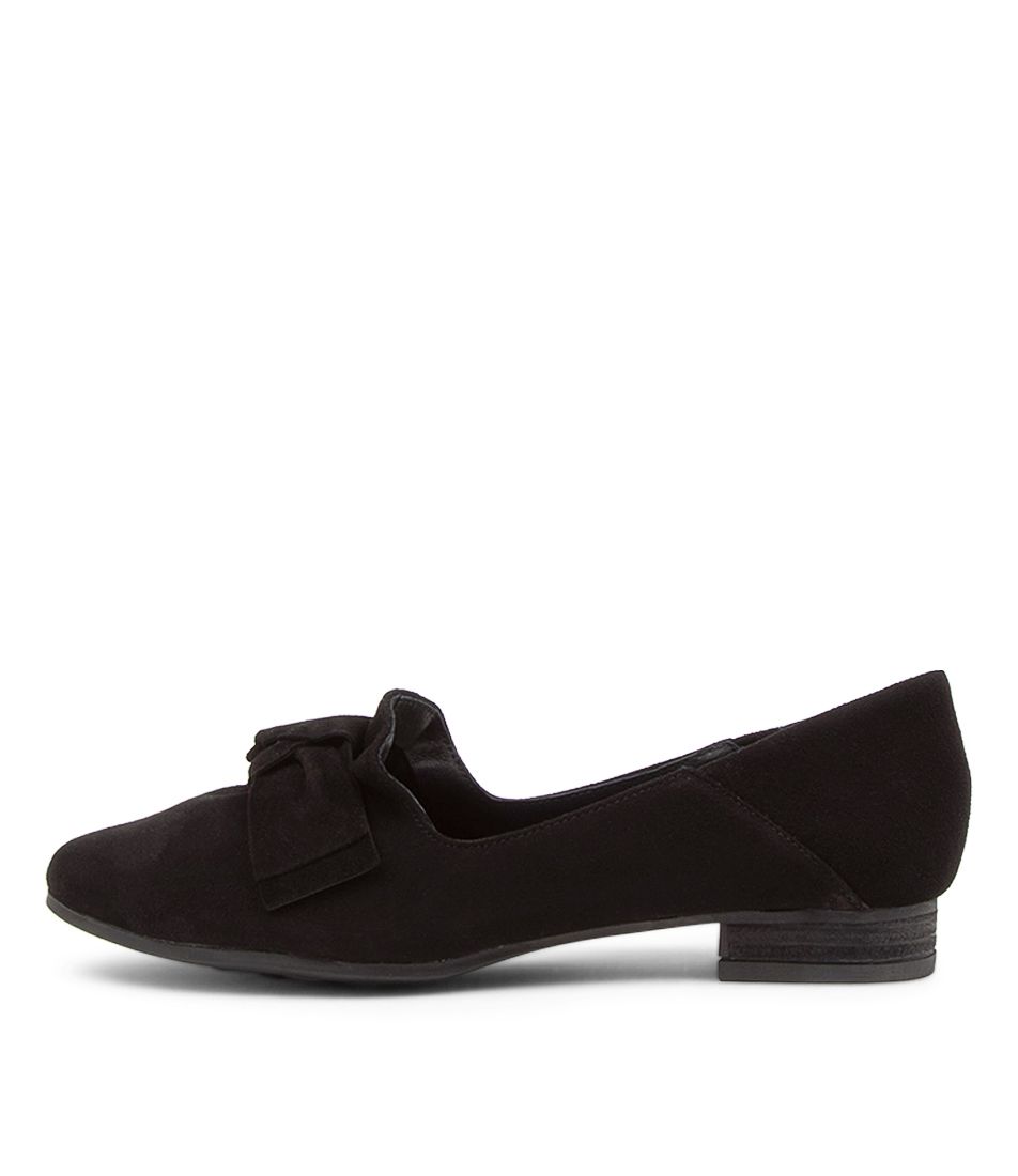 Tarry Black Suede Flat Shoes