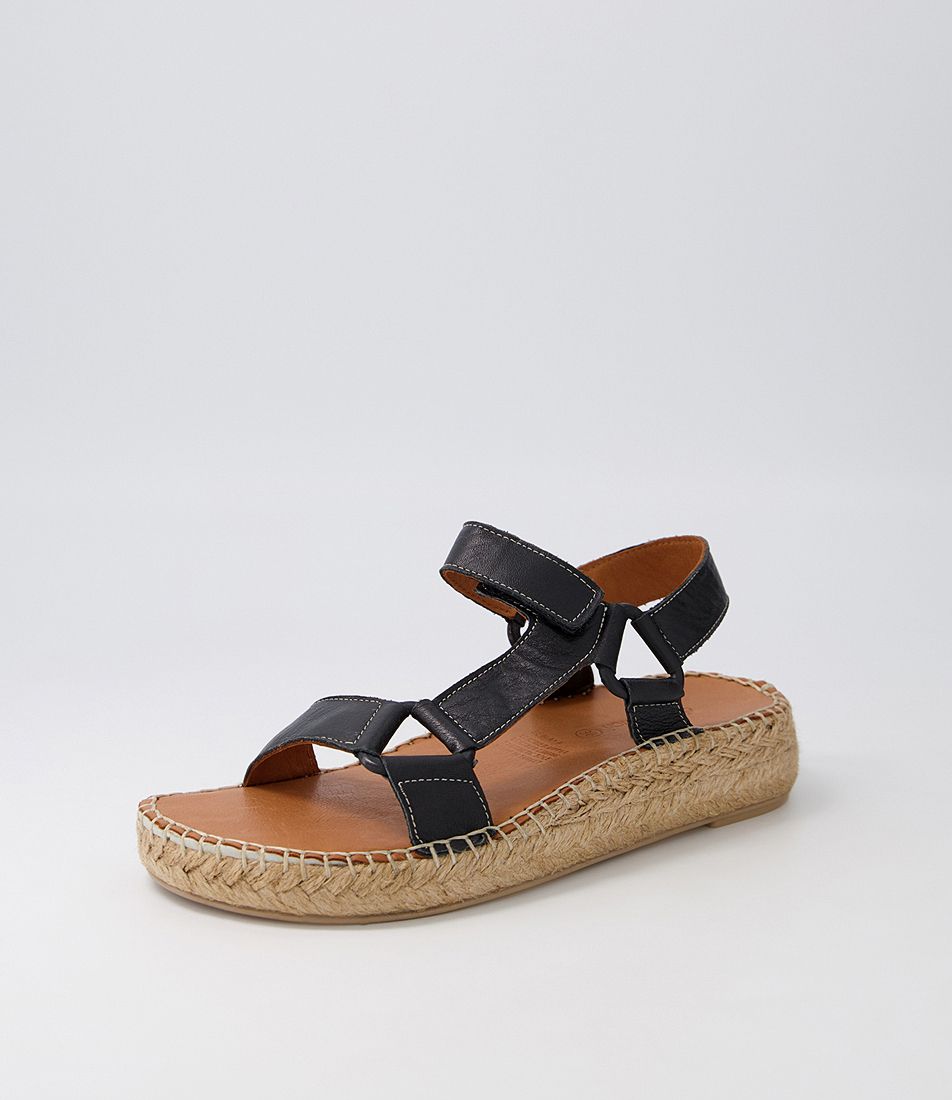 Jenaya Black Leather Sandals