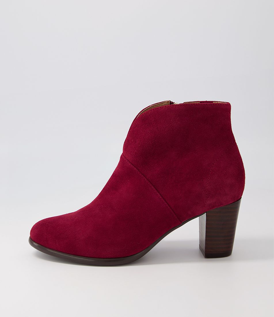 Christina Wine Suede Ankle Boots