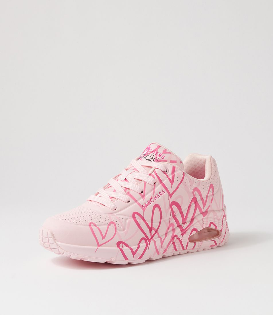 Uno Light Pink Hearts Sneakers