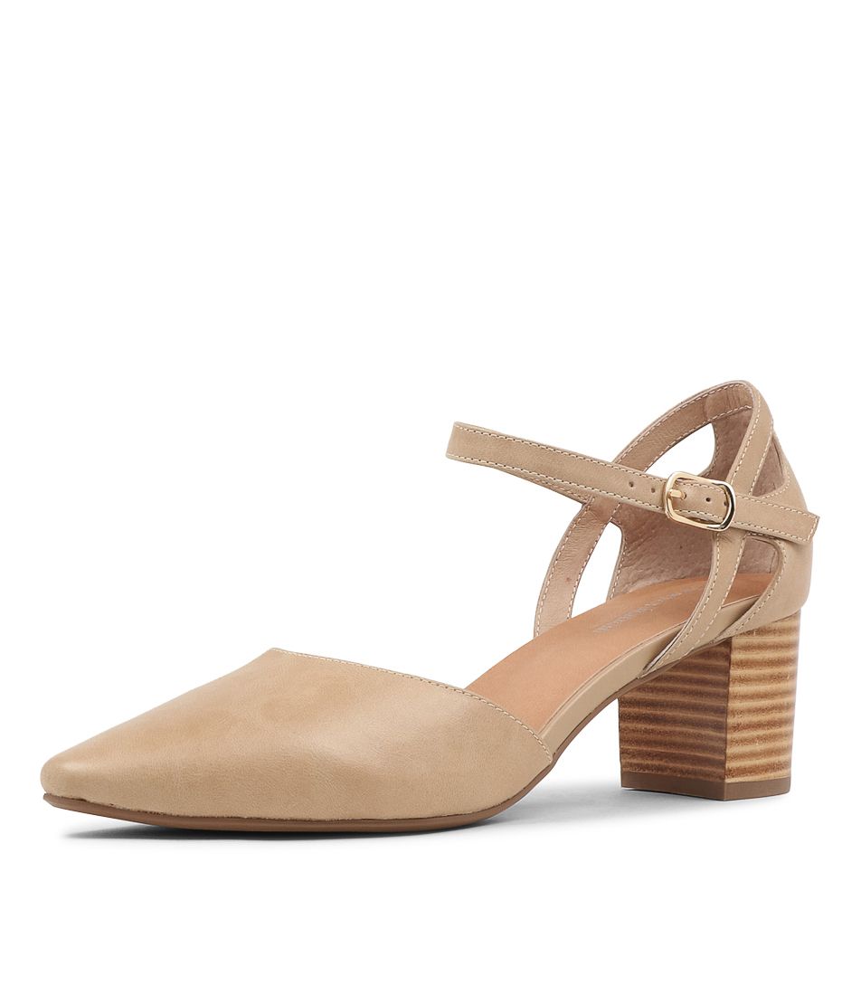 Loctavia Taupe Leather Heels