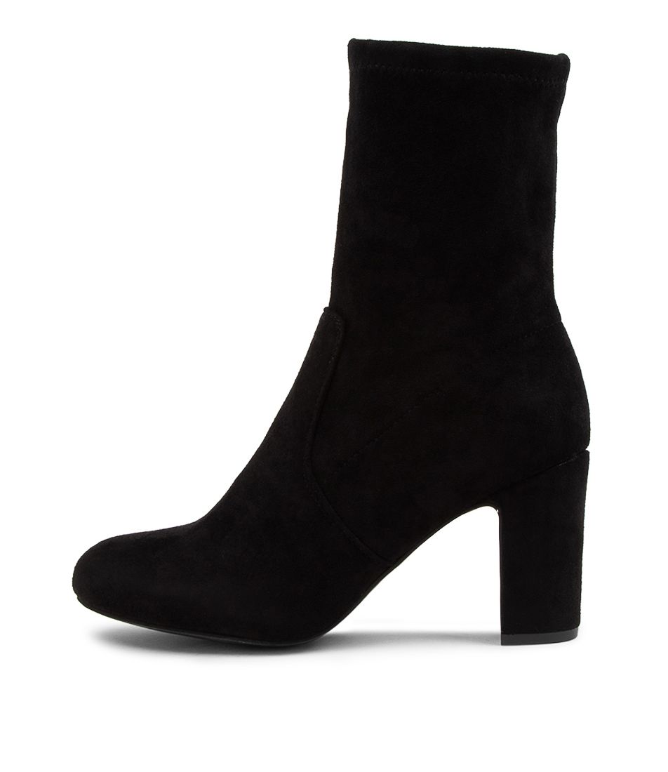 Sherwyn Black Microsuede Ankle Boots