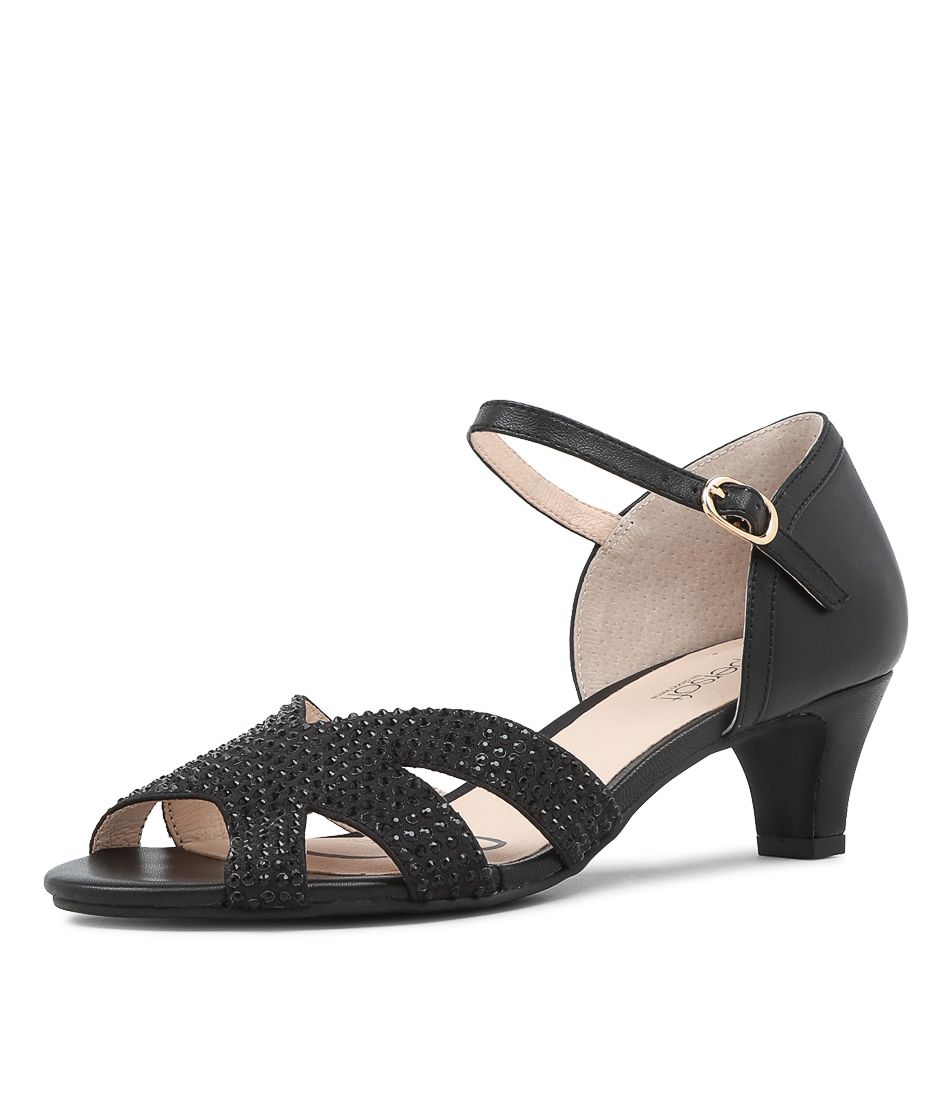 Darsha Black Leather Sandals