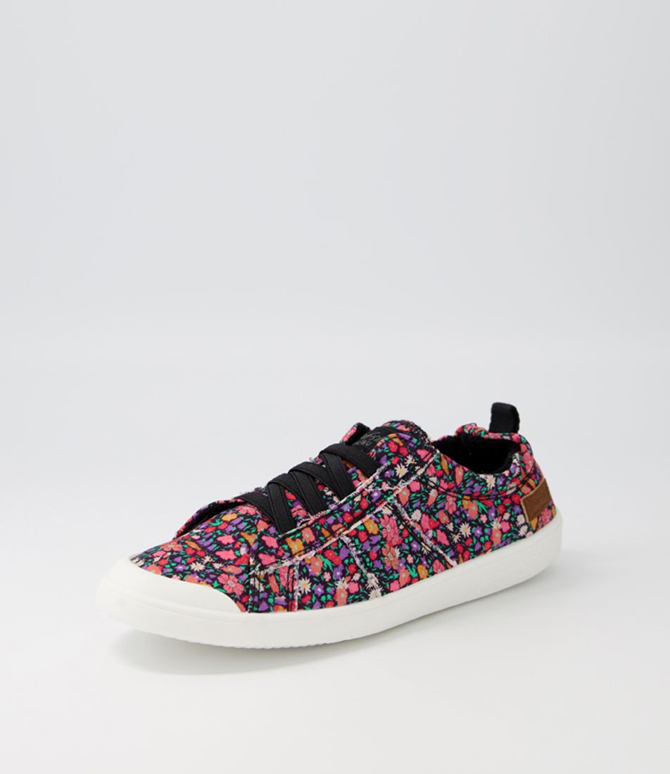 Vex BLACK ZOE FLORAL Canvas Sneakers