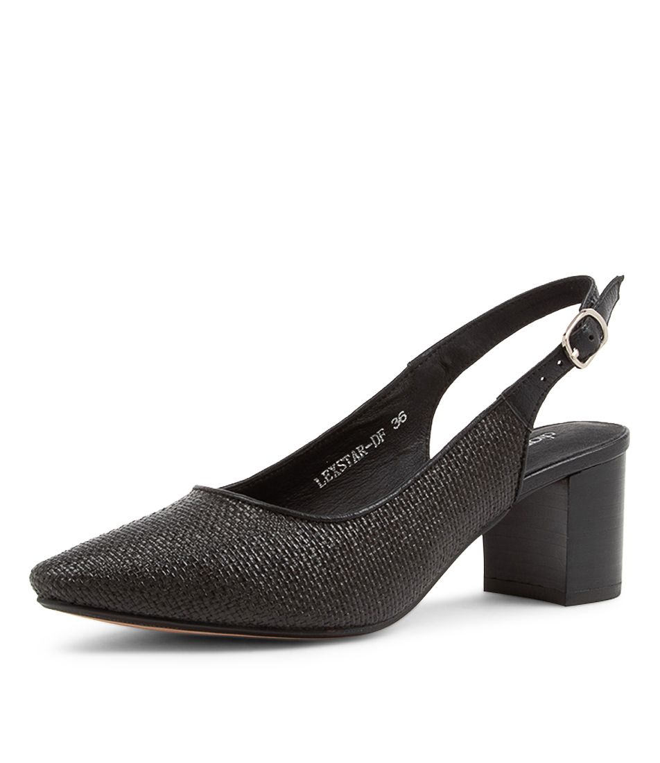 Lexstar Black Woven Heels