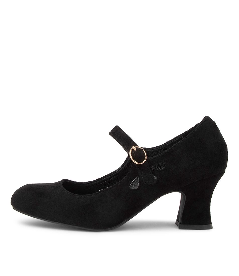 YEATS BLACK MICROSUEDE HEELS
