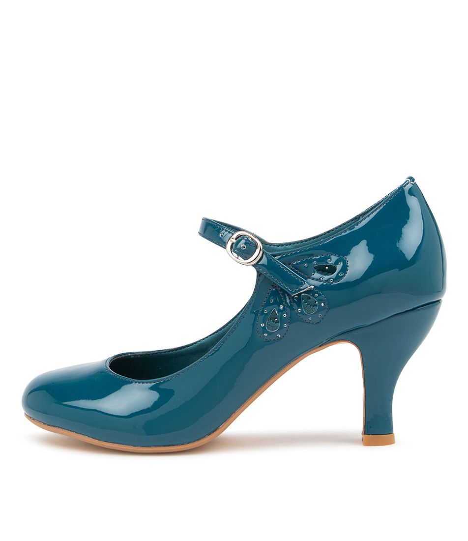 MENDY TEAL PATENT HEELS