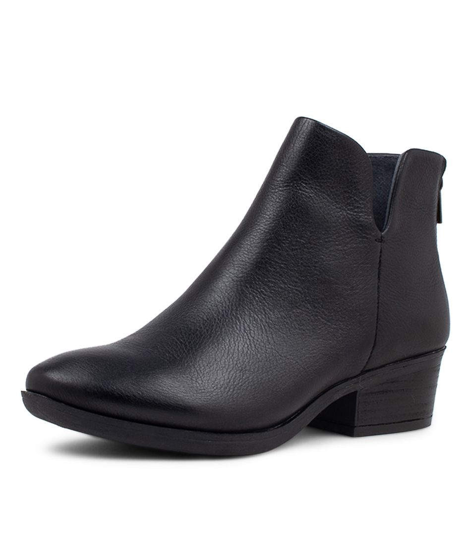 Zhara Black Leather Ankle Boots BH
