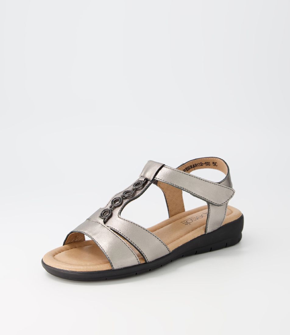 Ferraro2 Gunmetal Leather Sandals