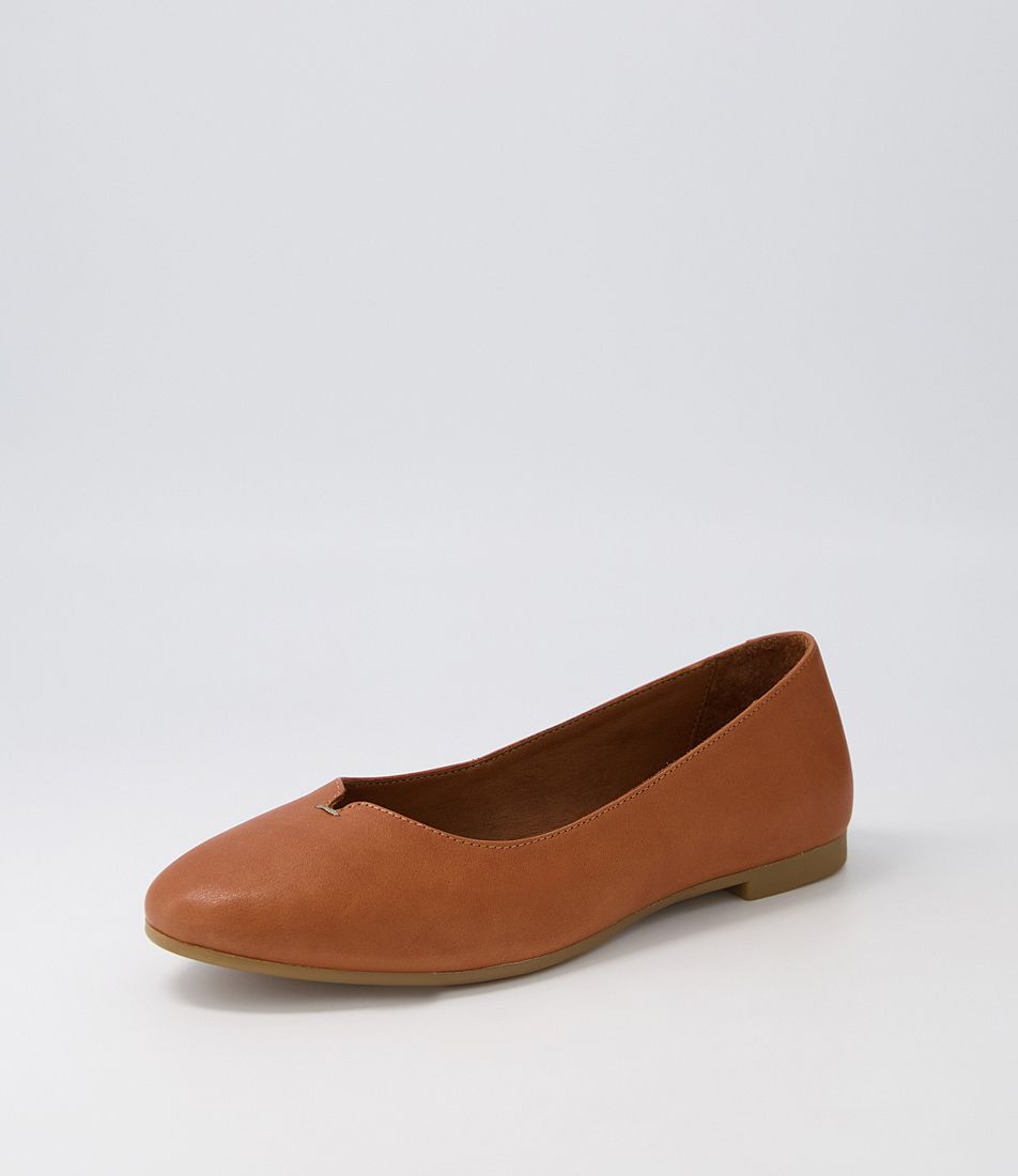 Squire Tan Leather Ballet Flats