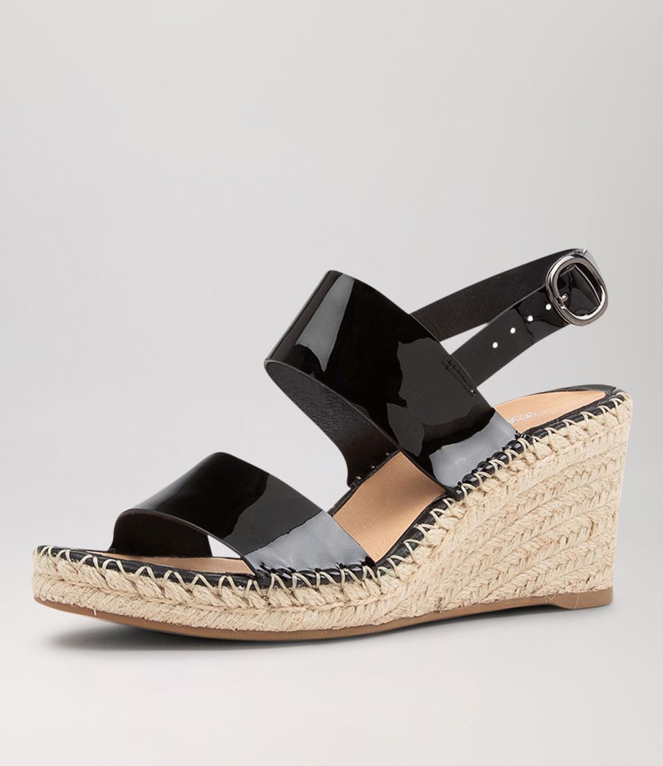 Gaga Black Patent Leather Espadrilles