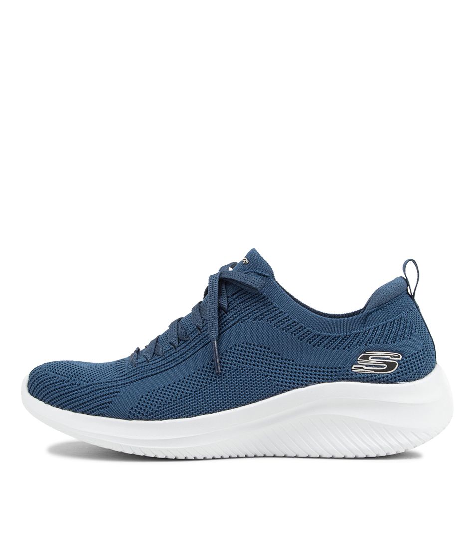 Ultra Flex 3.0 Navy Knit Lace Up Sneakers