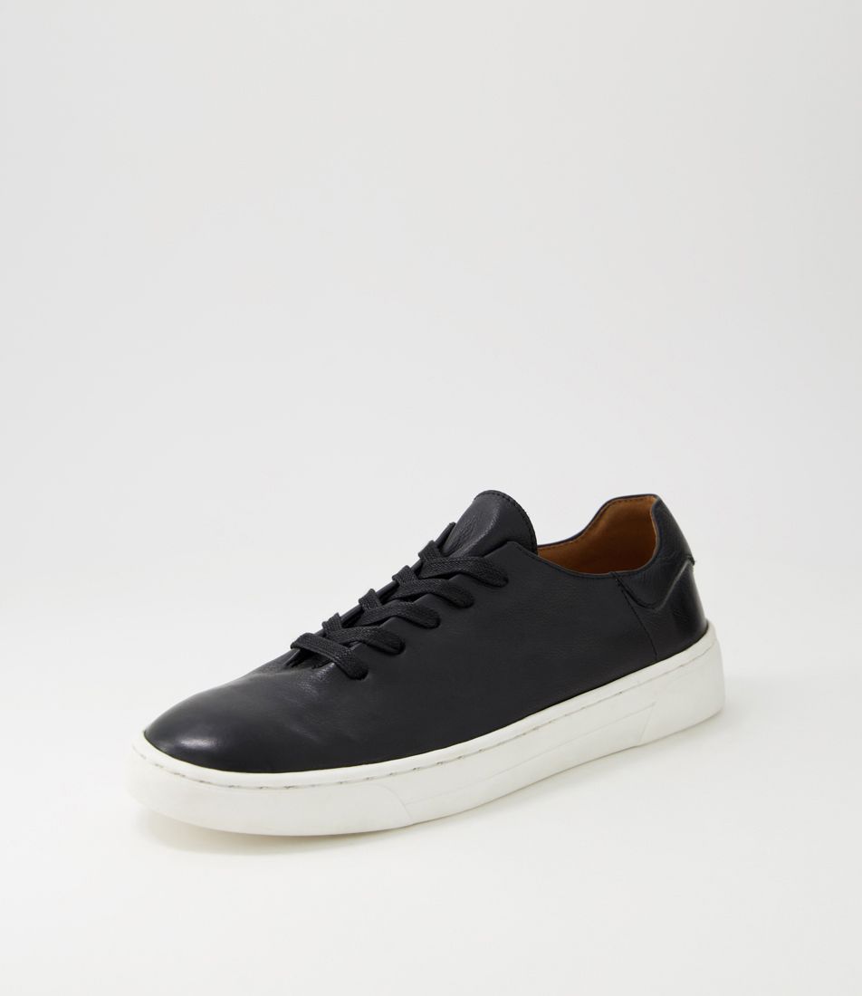 Tradme Black Leather Lace Up Flats