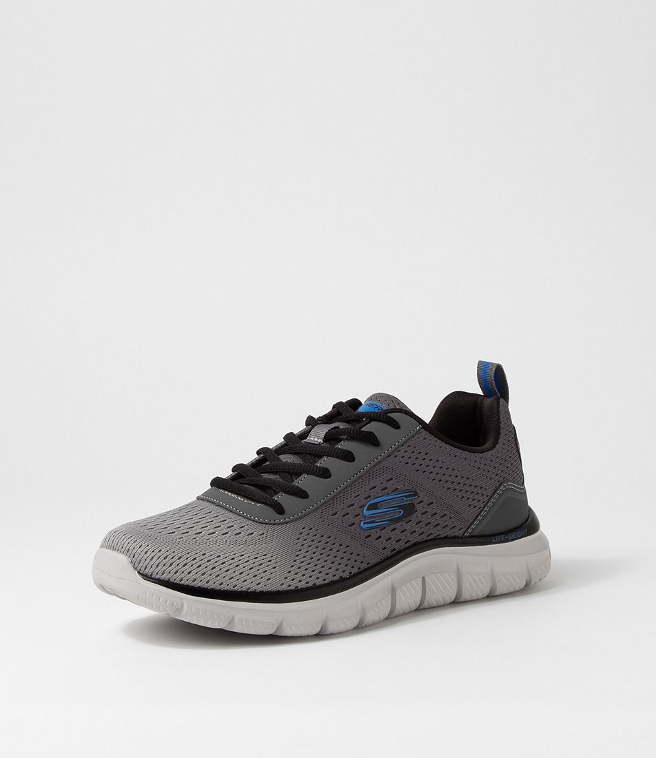 Track  Charcoal Grey Mesh Sneakers