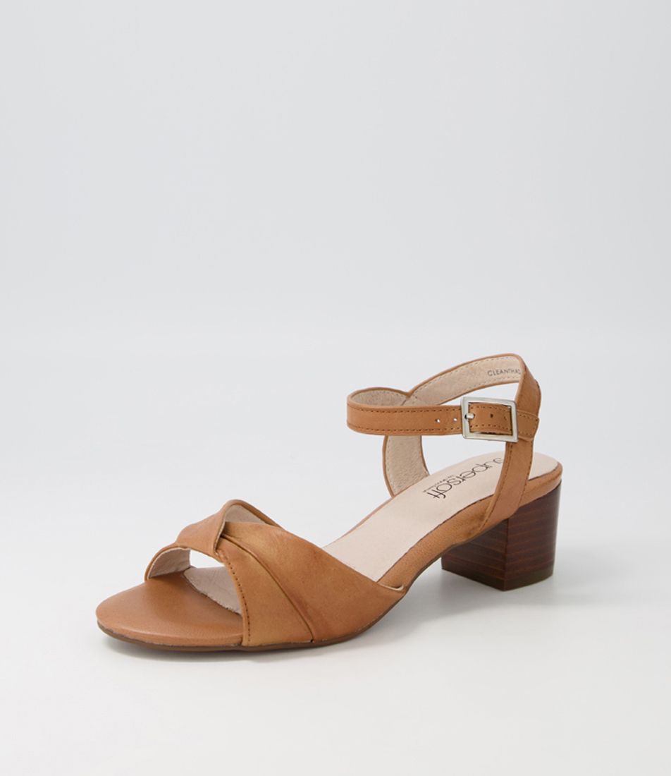 Cleantha2 Camel Leather Sandals