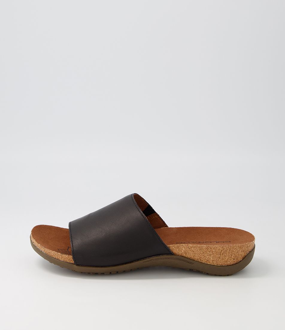 Existely Black Cf Leather Slides