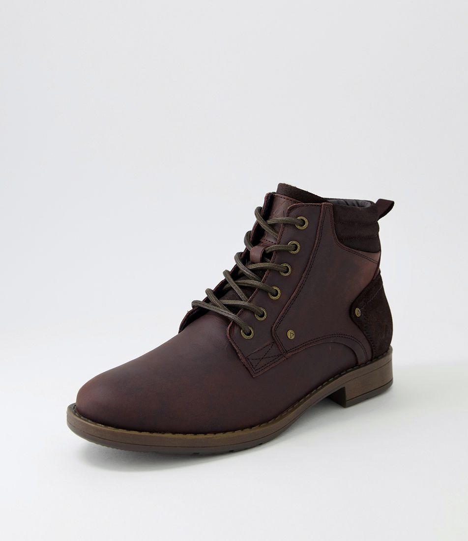 Liam Mocca Crazyhorse Leather Lace Up Boots