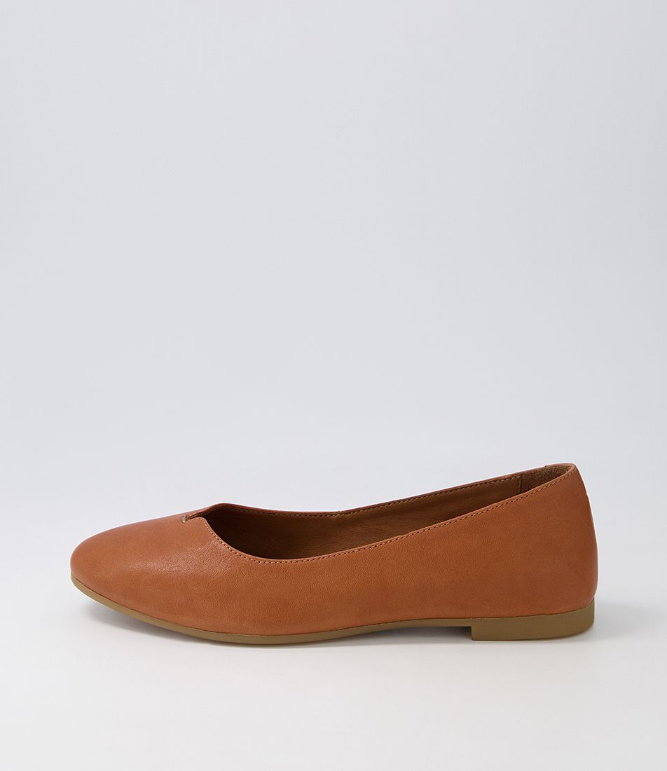 Squire Tan Leather Ballet Flats