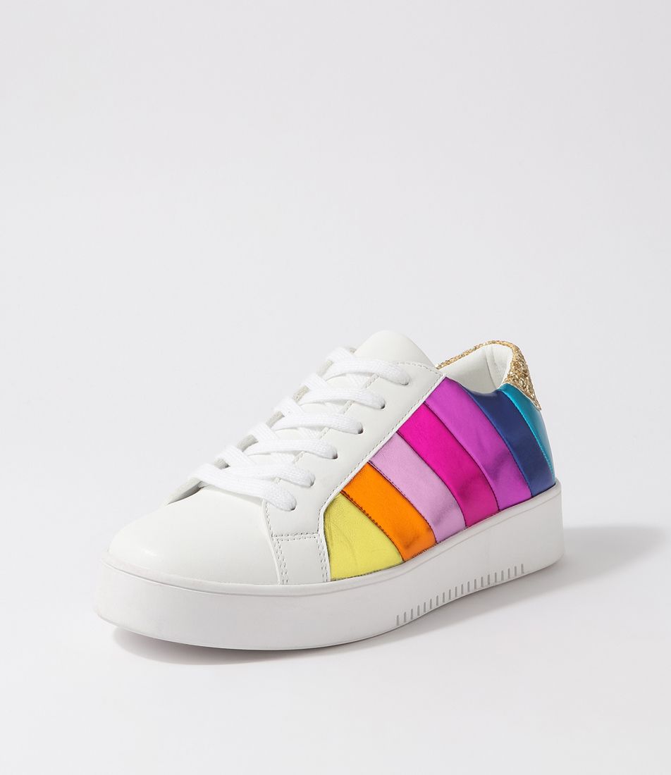 Lively White Rainbow Sneakers