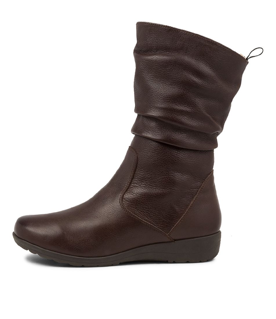 Petria Dark Choc Leather Calf Boots