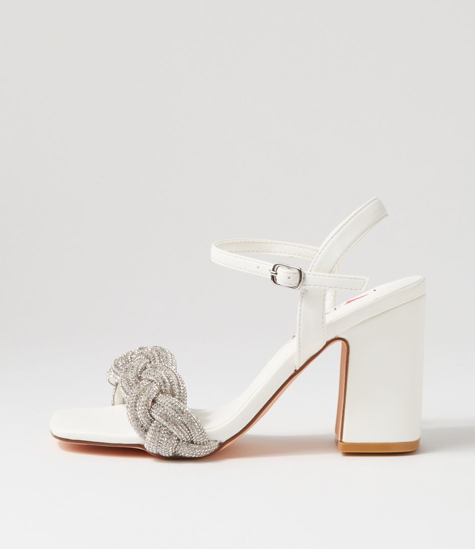 Tajari White Silver Sandals
