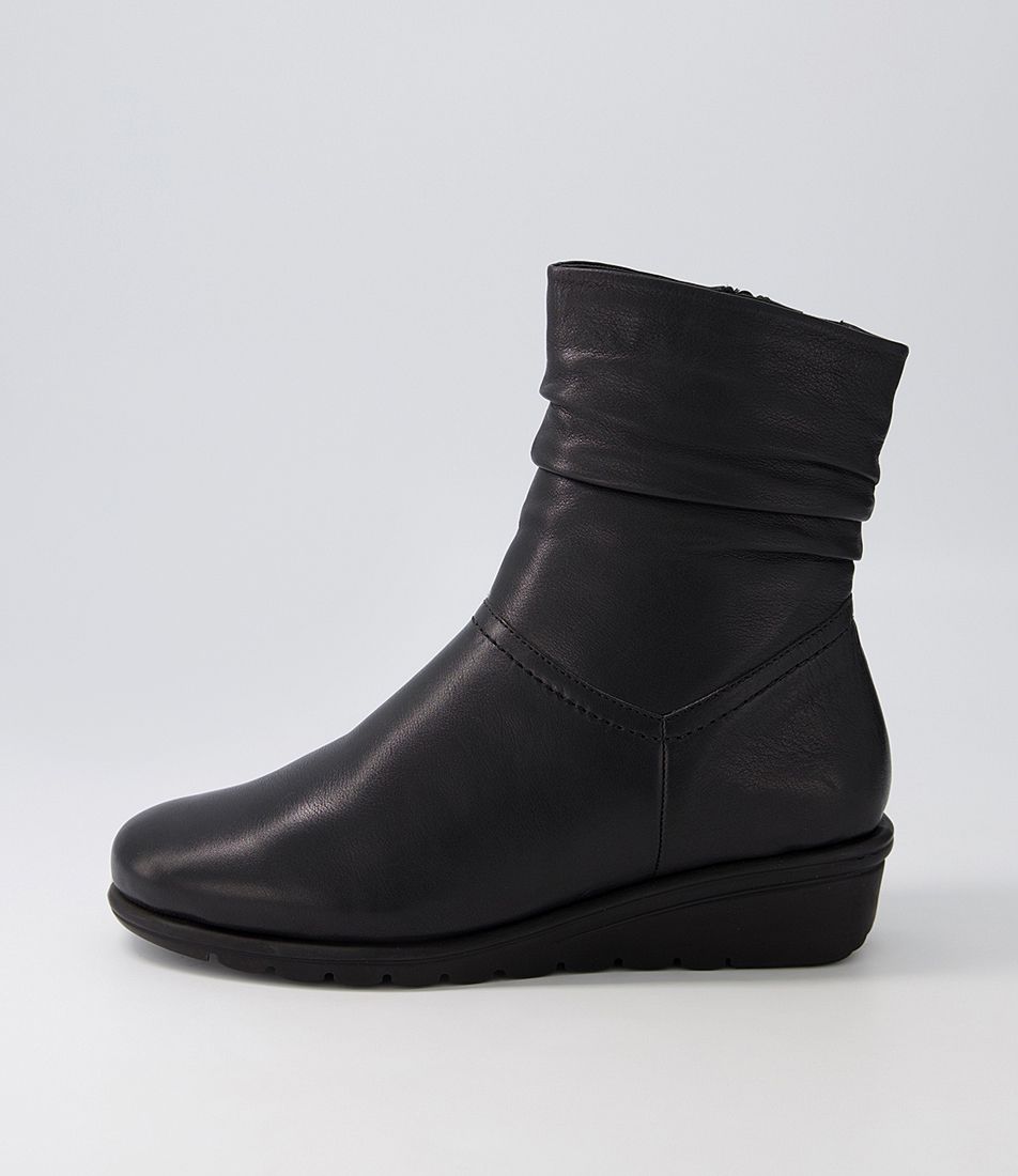 Loulou Black Leather Ankle Boots