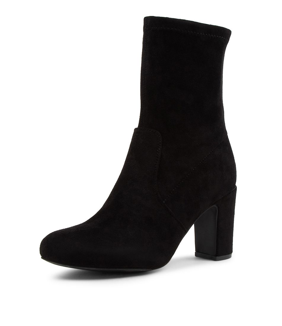 Sherwyn Black Microsuede Ankle Boots