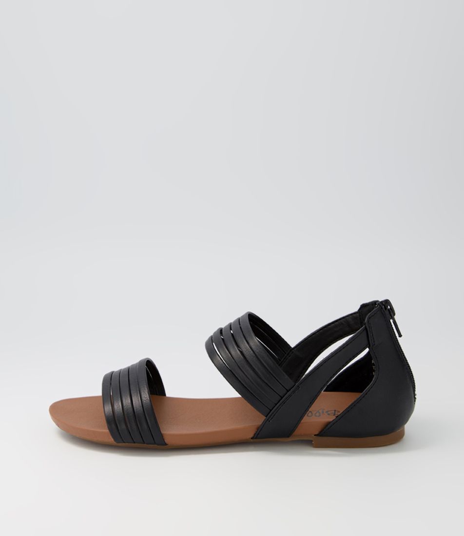 Selana Black Smooth Sandals
