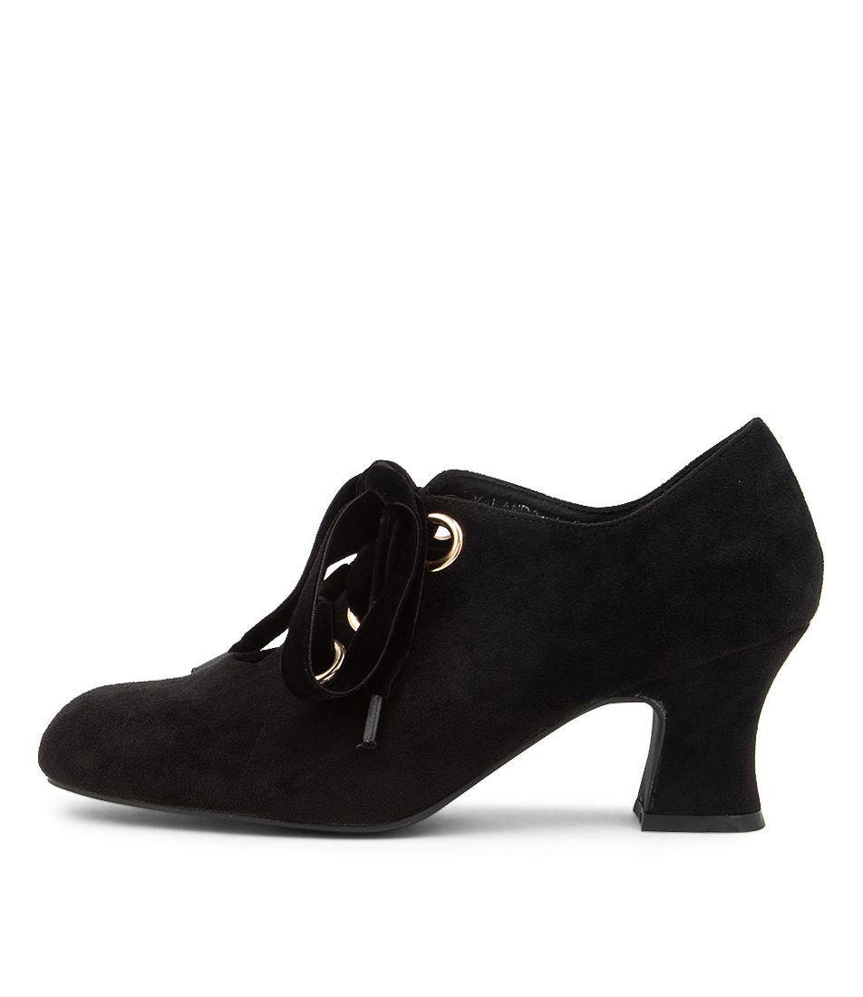 YALANDA BLACK MICROSUEDE HEELS