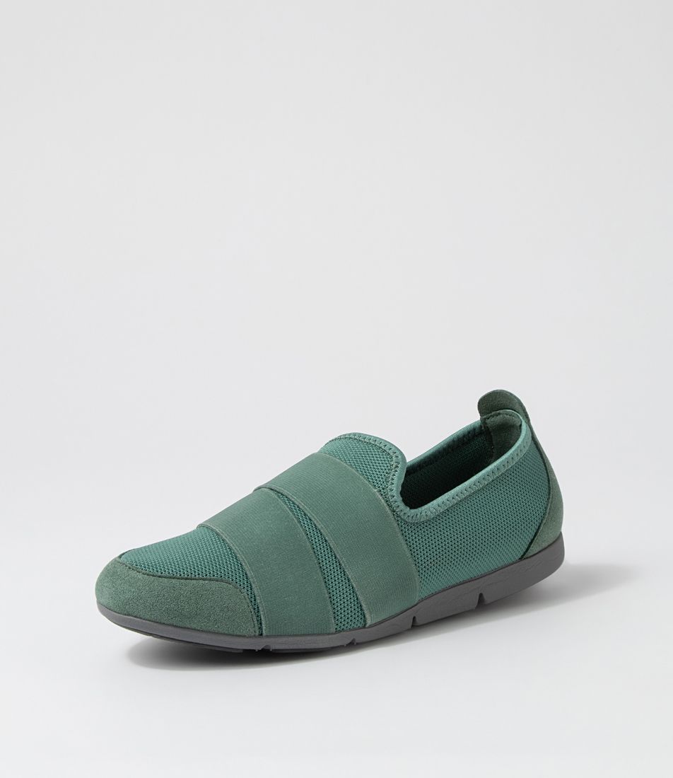 Sarrina Khaki Mesh Elastic Sneakers