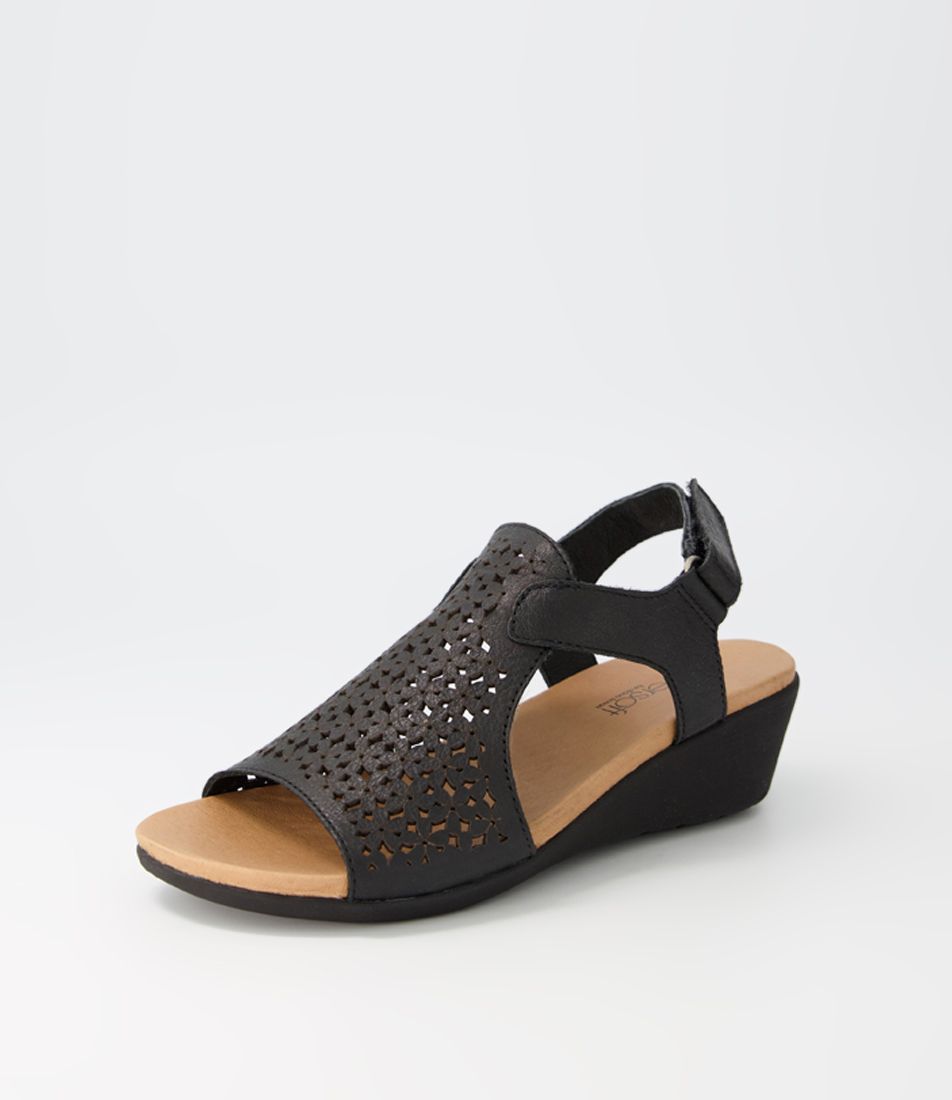 Jose Black Leather Sandals BS