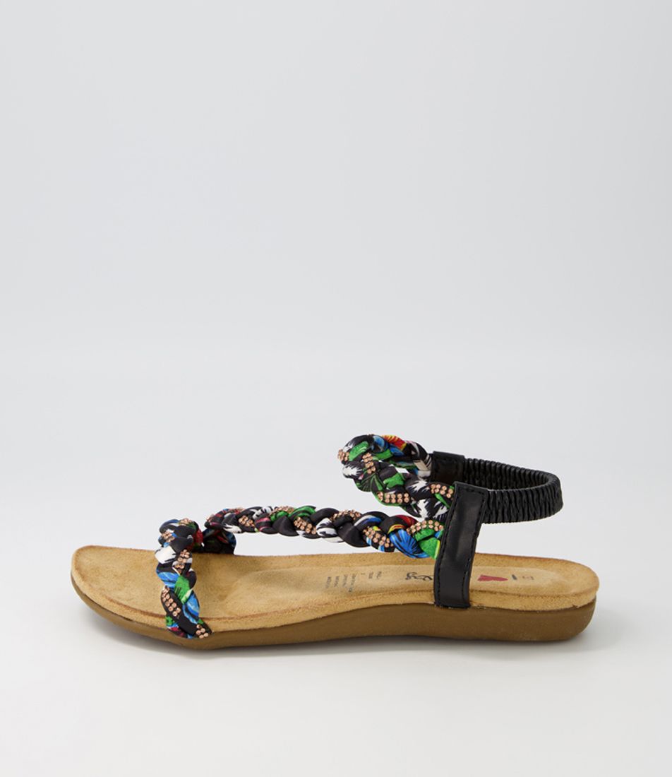 Frazel Black Multi Sandals