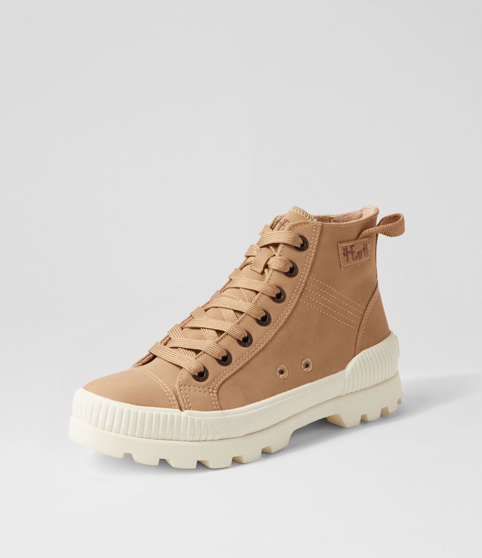 Forever Natural Recycled Canvas Lace Up Boots