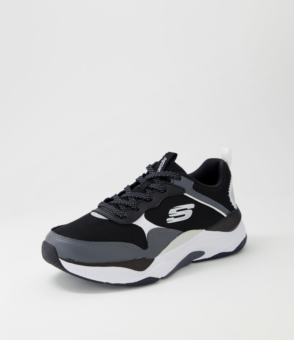 Mira Black White Mesh Leather Sneakers